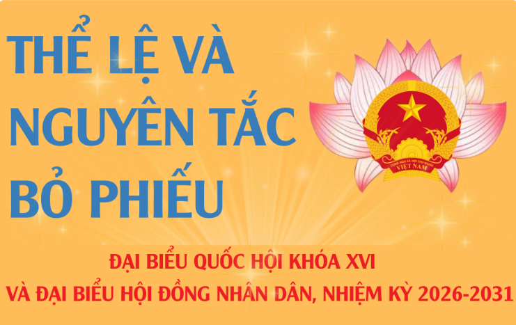 Thể lệ và nguyên tắc bỏ phiếu bầu cử đại biểu Quốc hội khóa XVI và đại biểu HĐND các cấp, nhiệm kỳ 2026-2031